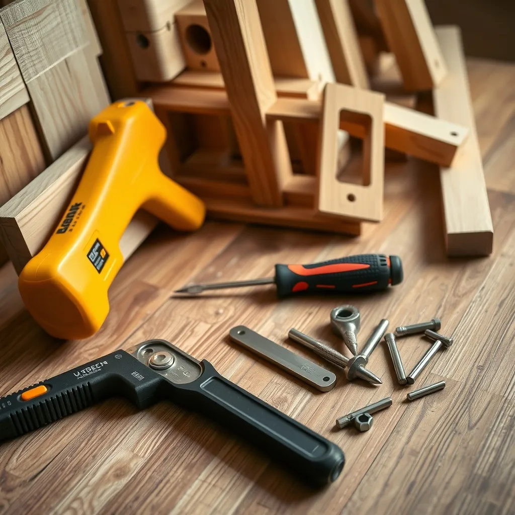A set of professional tools, screwdriver, and hex keys on a
